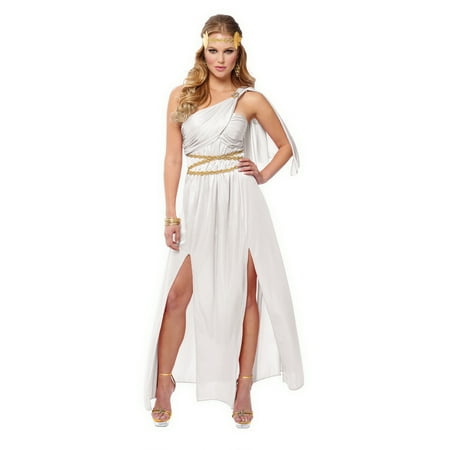 Roman Empress Womens Adult White Greek Goddess Halloween Costume