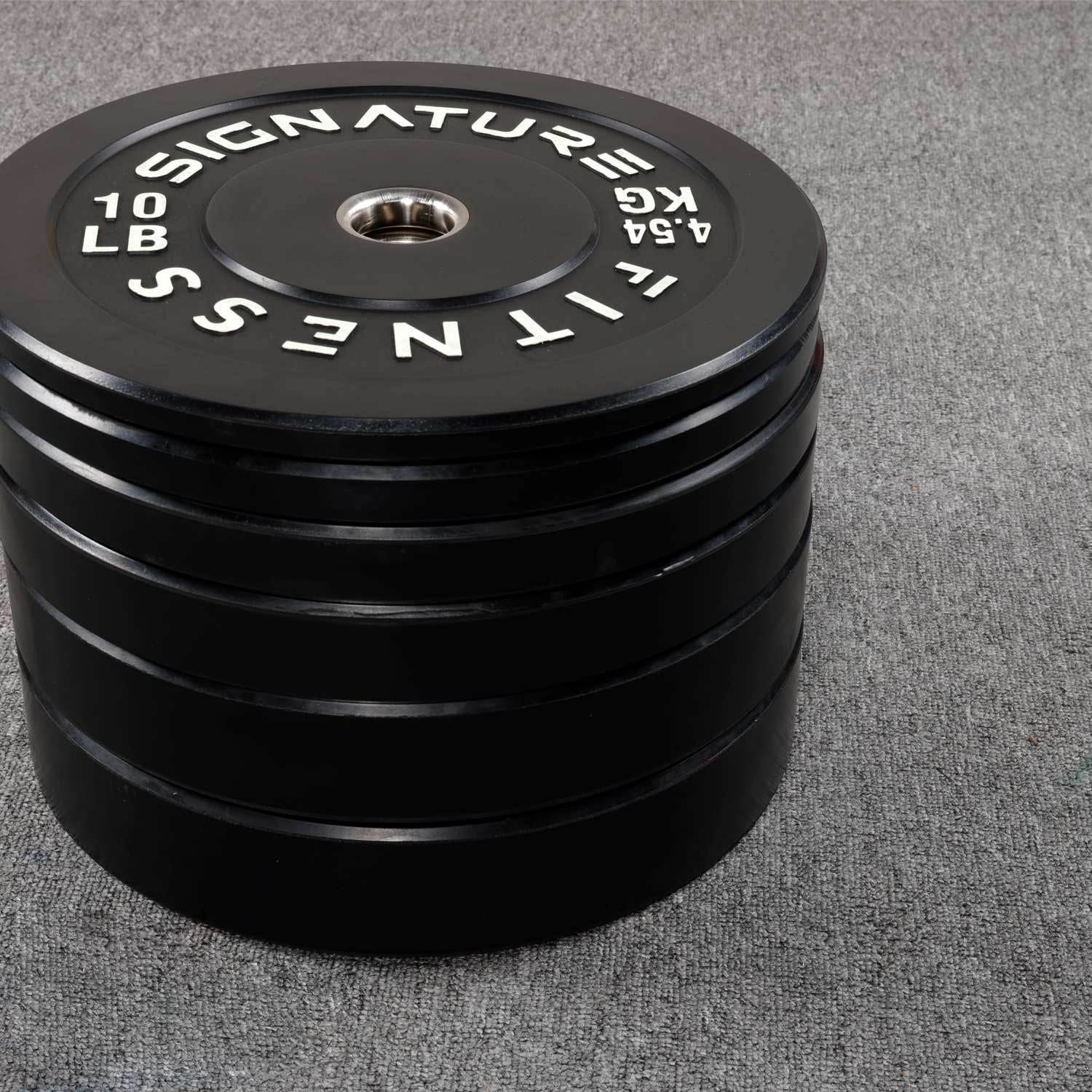 Signature Fitness 2 In. Olympic Bumper Plate Weight Plates with Steel Hub - 100% Virgin Rubber