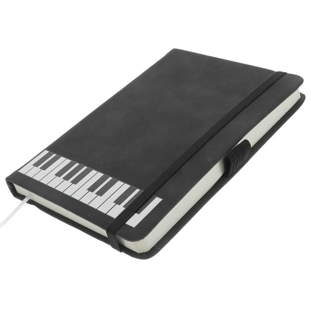 A6 Piano Notebook Music Tema presente Revista con PU Cover Smooth Writing Paper for Notes Sketching Music Lovers Office de la oficina