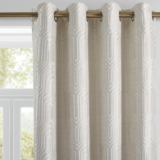 Cortinas Drapexpert, color beige y plateado, 100% opacas, 132 x 274 cm, 2 paneles