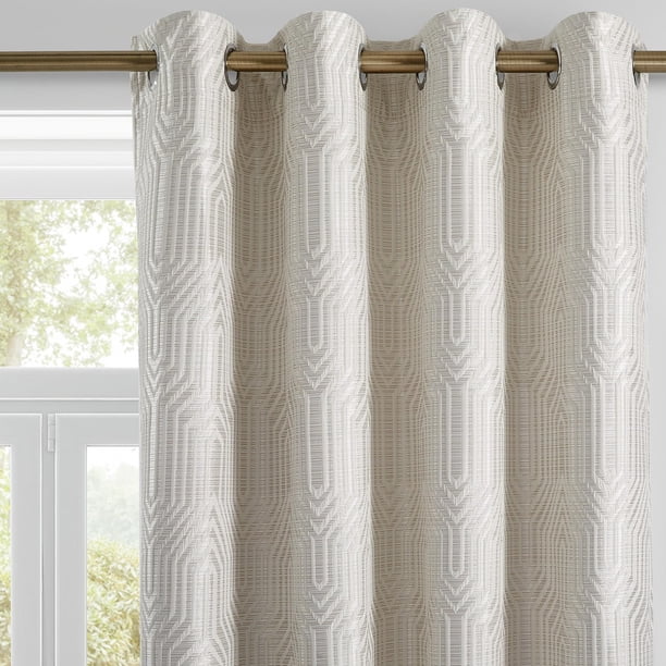 Cortinas Drapexpert, color beige y plateado, 100% opacas, 132 x 274 cm, 2 paneles