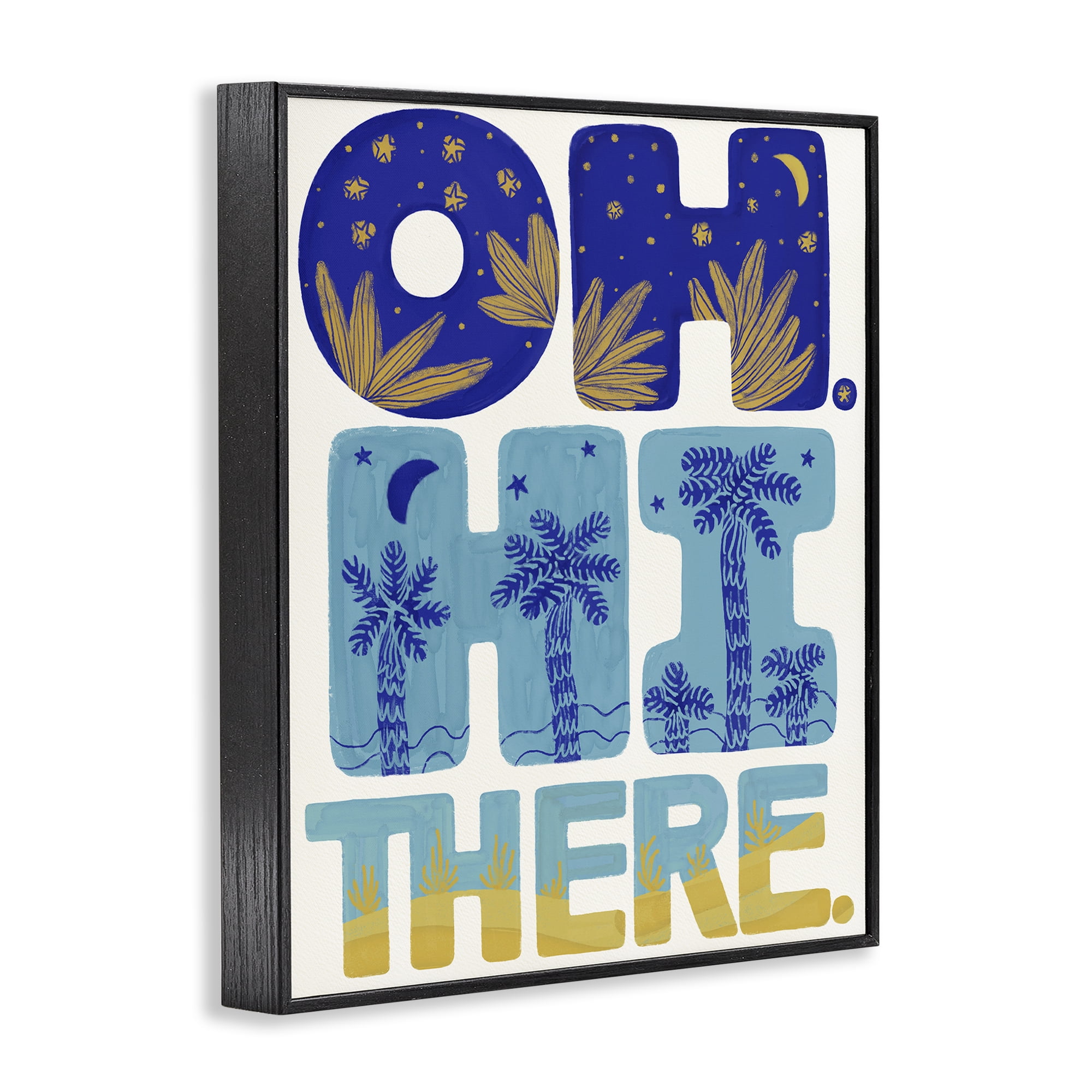 Stupell Industries Oh Hi There Tropical Black Framed Giclee Art, design by Connie Summers