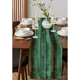 thumbnail image 4 of ERUNPONLY Retro Wood Grain Table Runner - 108 Inch Long Farm Green Smear Vintage Wooden Cotton and Linen Blended Dress Scarves Farmhouse Table Runner for Kitchen Dining, Coffee Table, 13" x 108", 4 of 8