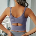 thumbnail image 4 of idosla Womens Crop Tank Tops with Built in Bras Breathable Wrap Ruched Athletic Workout Yoga Sleeveless Tops (Purple, XXL), 4 of 6