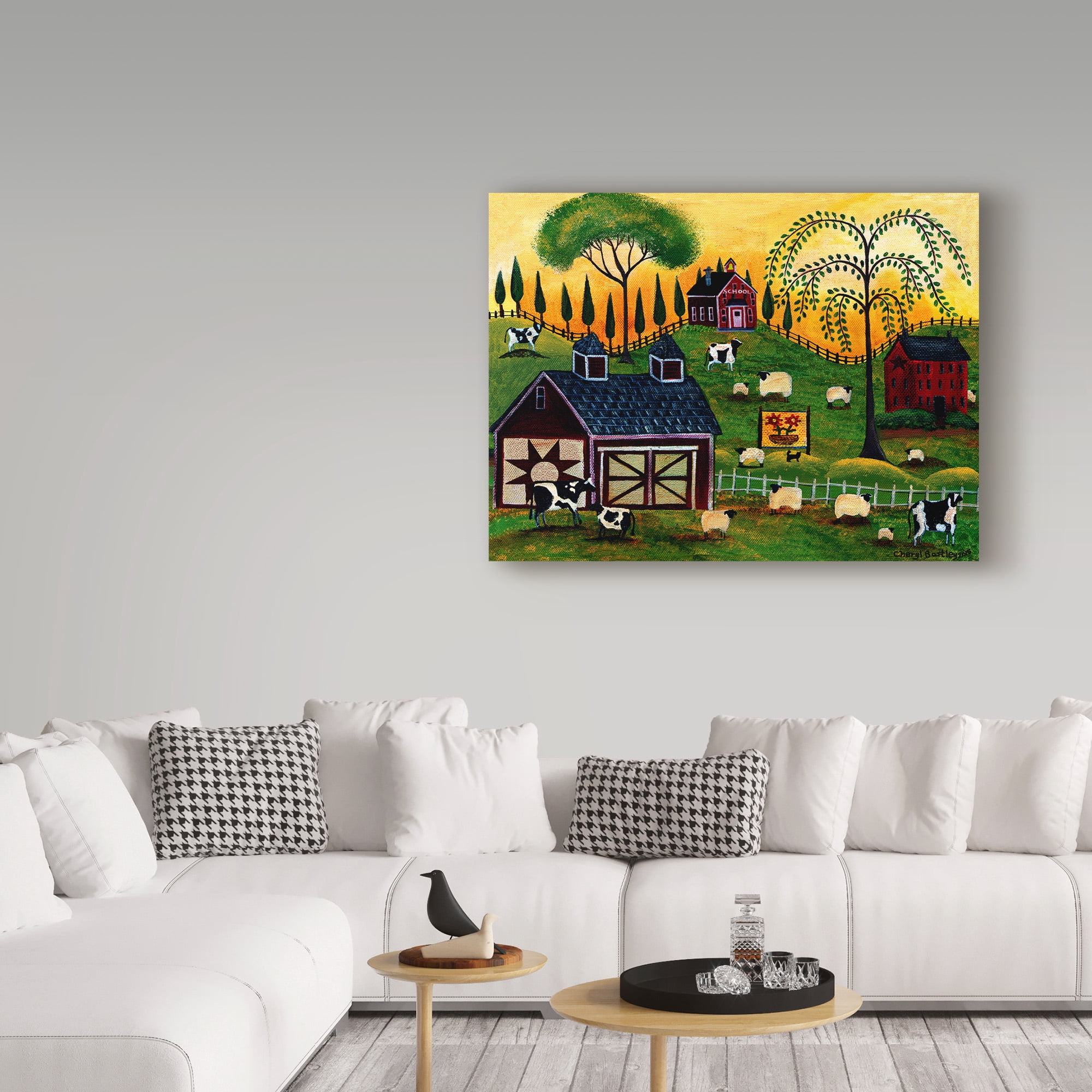 Trademark Fine Art 'Sunrise Pastures' Canvas Art by Cheryl Bartley