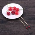 thumbnail image 4 of Miangastore Pics à Cocktail en Bois Faits à la Main Élégants avec Perles Rouges pour Apéritif et Fruits 12 cm, 4 of 8