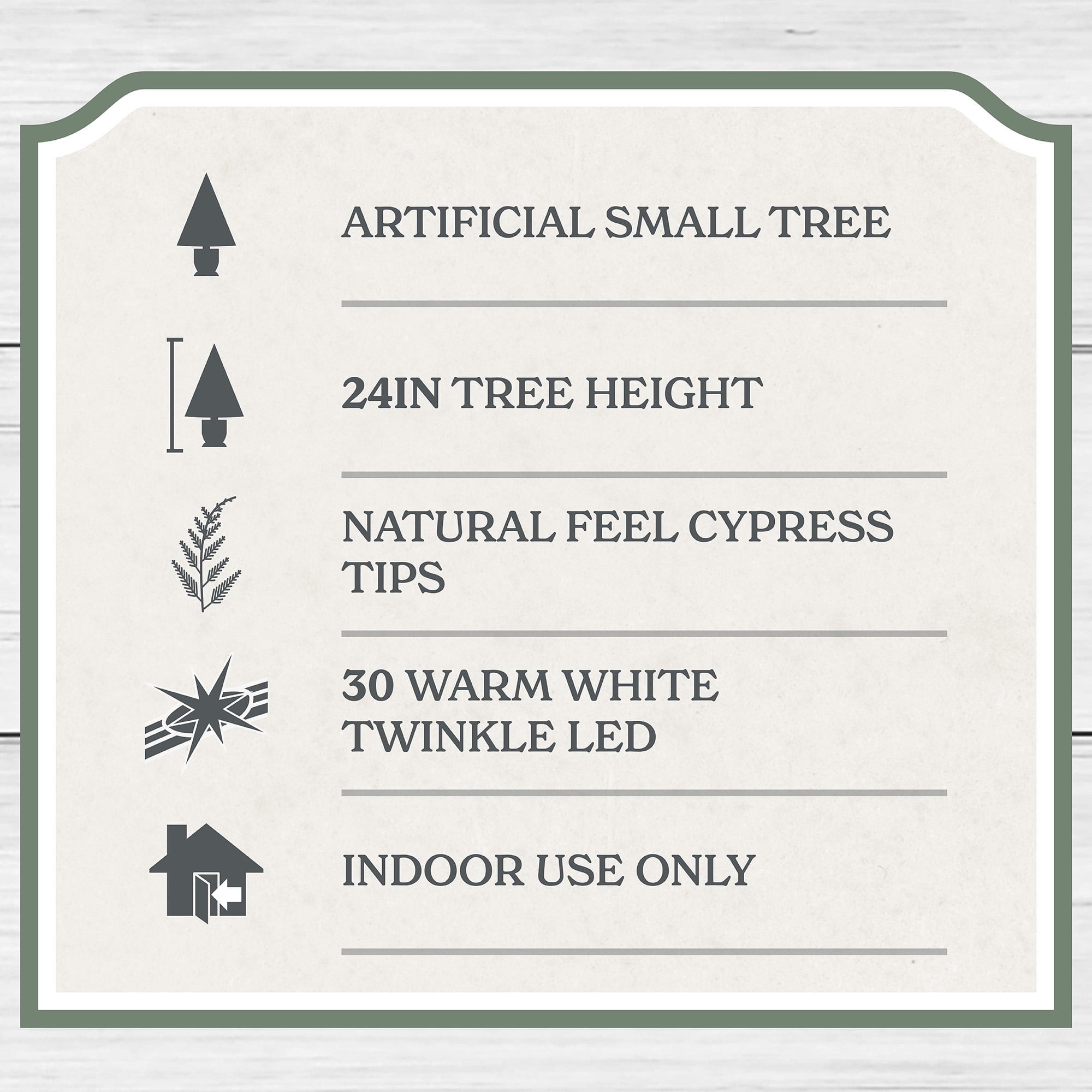 My Texas House 2' Small Pre-Lit Norfolk Pine Green Artificial Christmas Tree with 30 Warm White Twinkle LED Lights in Woven Basket