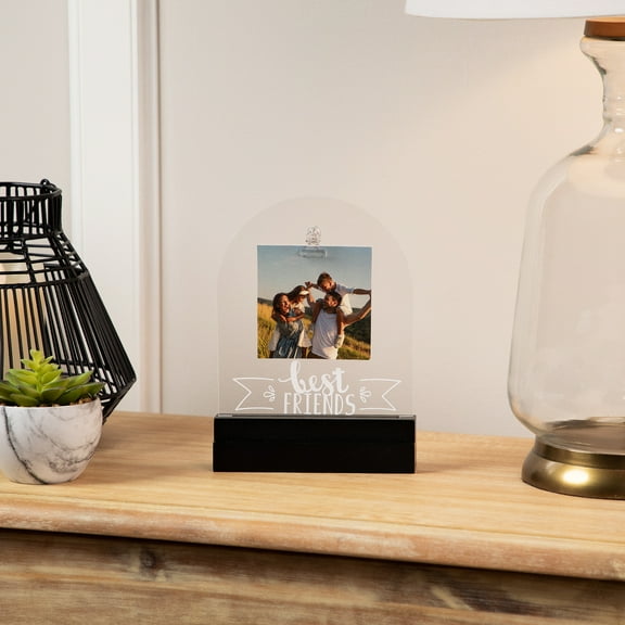 Northlight LED Lighted "Best Friends" Picture Frame with Clip - for a 4" x 6" Photo