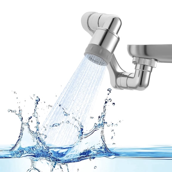 VEVOR 1080° Rotating Faucet Extend, 2 Sprayer Modes Sink Water Faucet Aerator Extension, Kitchen Bathroom Rotatable Spray Attachment with Brass Robotic Arm, Rotating Splash Filter Wash Hand/Hair/Face