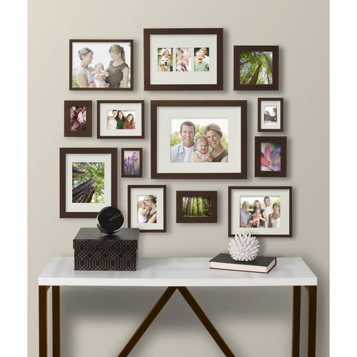 Mainstays Museum 14x18 Matted to 11x14 Flat Wide Gallery Wall Picture Frame, Mahogany