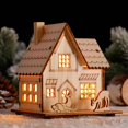 thumbnail image 4 of Cabaña colgante de madera Natural con luces LED cálidas, adornos navideños, lámpara de Castillo brillante de madera, regalos de Año Nuevo, juguetes para niños, 4 of 4