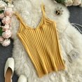 thumbnail image 2 of Xinhuaya Female Halter Crop Top Summer V-neck Knit Spaghetti Camisole Off-Shoulder Vest Streetwear, 2 of 5