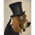 thumbnail image 3 of Fab Funky 12x14 Black Modern Framed Museum Art Print Titled - Basset Hound, Formal Hound and Hat, 3 of 5