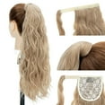thumbnail image 5 of SEGO Clip in Ponytail Hai Extensions Ponytail Wrap on Heat Resistant Curly Wave Synthetic Hairpiece for Women 24" Dark Blonde&Bleach Blonde, 5 of 9