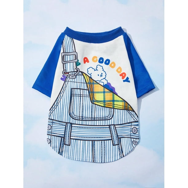 PETSIN 2pcs Cloud Series Rainbow 'good Day' Printed Pet T-shirts