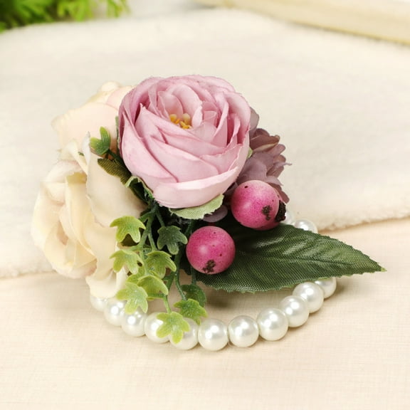 Wioihee Wrist Flower Stretchable Wedding Prom Party Hand Flower