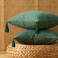 thumbnail image 4 of Funda de cojín de sofá para el hogar, funda de almohada con borlas, de algodón y cáñamo, sin núcleo, 2 uds., 4 of 5