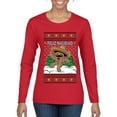 thumbnail image 2 of Wild Bobby Feliz Navidad Dancing Gingerbread Man Sweater | Holiday Women Graphic Long Sleeve Tee, 2 of 5