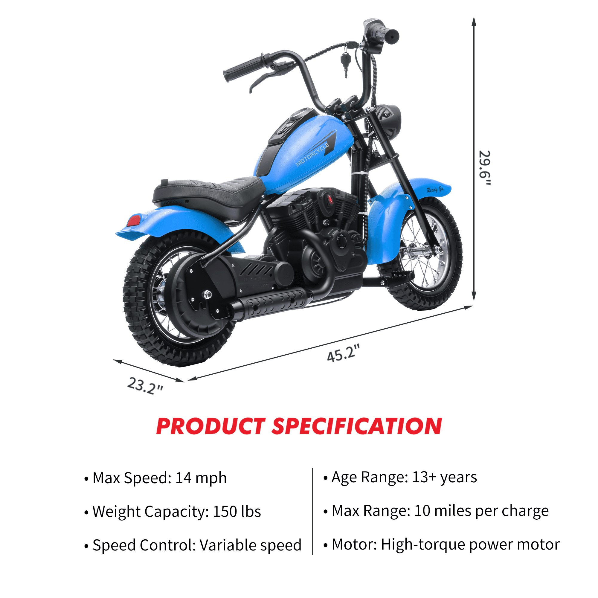 Roromall 24V Electric Dirt Bike, 250W Electric Motorcycle w/LED Light, Leather Seat- 2 Speed Max Up to 14MPH & 60 Minutes Continuous Motorbike