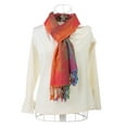thumbnail image 6 of INSPIRE CHIC Large Tassel Wrap Floral Gradient Color Scarf for Women Fuchsia, 6 of 6
