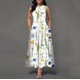 thumbnail image 1 of WAYOFLOVE Ladies Spring Summer Long Dress Women White Sleeveless V-neck Pockets Party Dresses Elegant Print Casual Vintage DressXXXL Gao Jinjia LED, 1 of 2