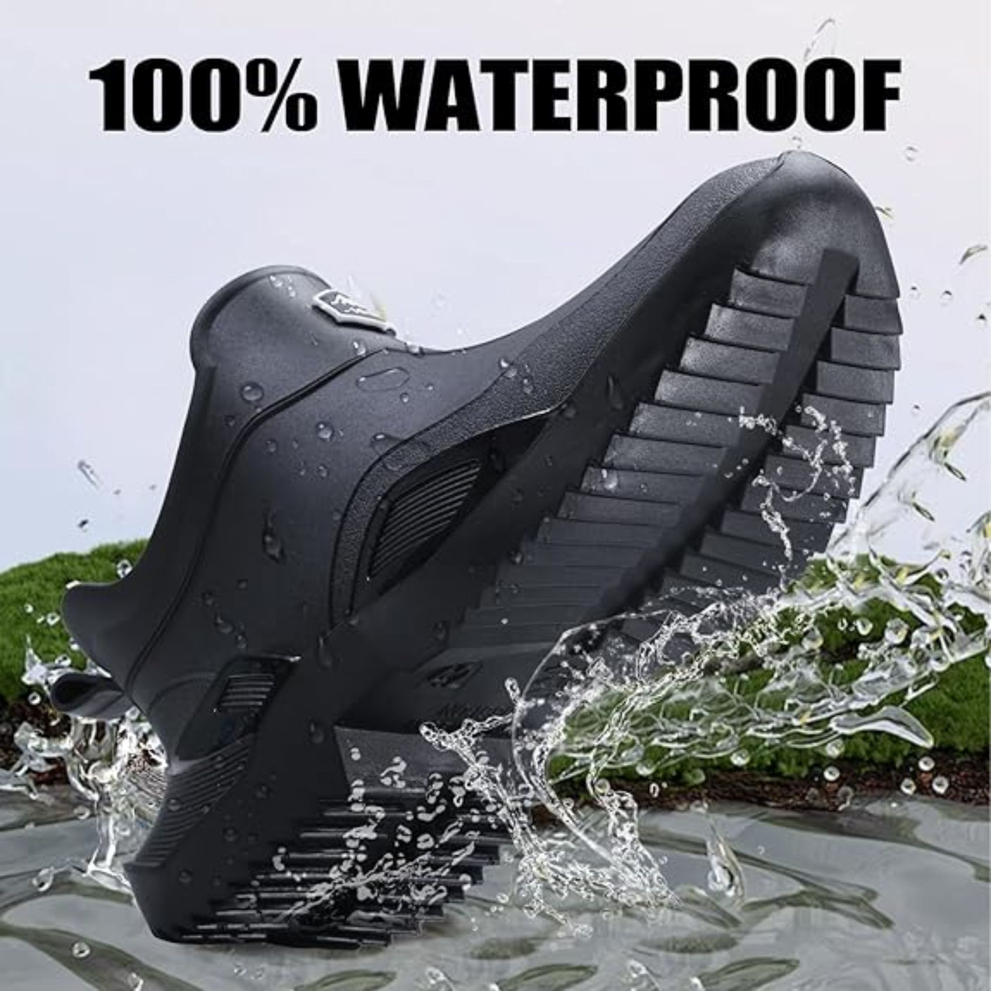 CHICVOMEY Women's Waterproof Rain Boots Anti-Slip Ankle Boots for Gardening Fishing Farming Boating Outdoor Work Traction Sole Short Rain Boots for Women & Men