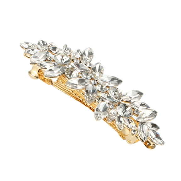 Vocoste Rhinestone Hair Clips Flower Hair Barrettes French Hairpins Hair Clip for Women Girls Gold Tone