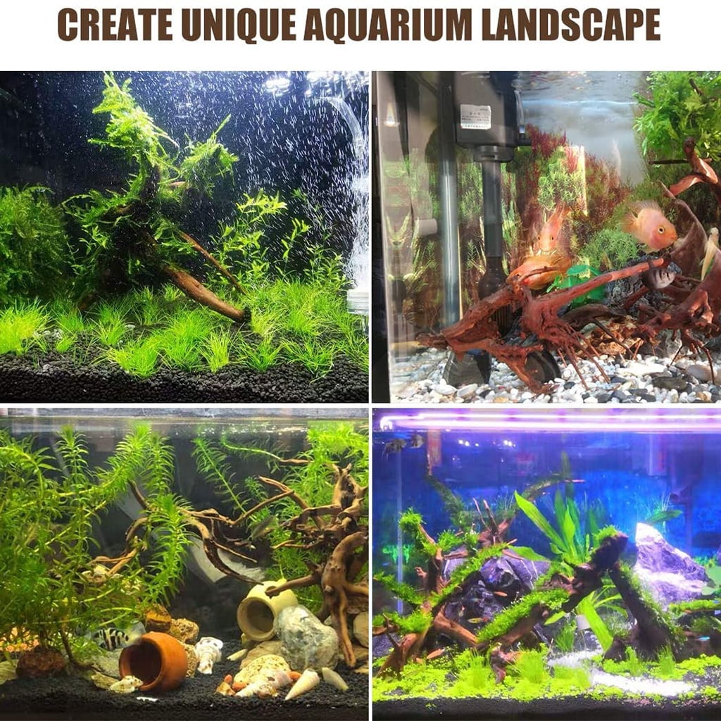 Yammee Aquarium Driftwood Decoration Fish for Tank Irregular Log Hideout Natural Wood D