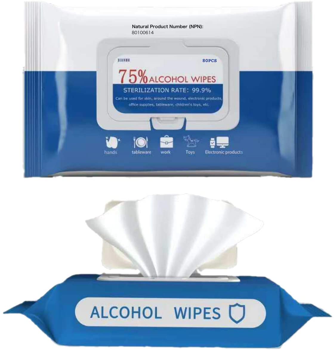 Sanitizing Disinfecting Wipes AllPurpose 75 Alcohol 80 Wipes