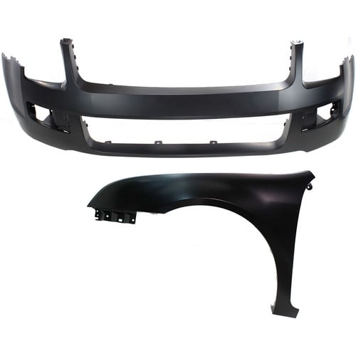 Bumper Cover Kit For 2006-2009 Ford Fusion Front 2pc with Fender
