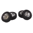thumbnail image 3 of RC Car Wheel Tire, 4PCS Easy To Install Silver And Black RC Toy Car Wheels  For Replacement, 3 of 8