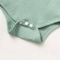 thumbnail image 6 of NOLDARES Newborn Baby Girl Clothes Ribbed Long Sleeve Ruffle Romper Bell-Bottom Pants Headband Set 3Pcs Fall Winter Outfits(Green,6-9 M), 6 of 8