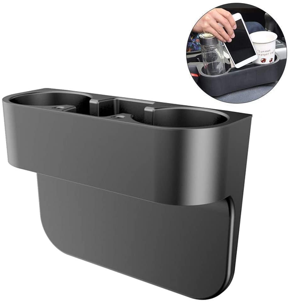 Portable Car Cup Holder Drink Bottle Seat Seam Gap Wedge Phone Storage Box Black