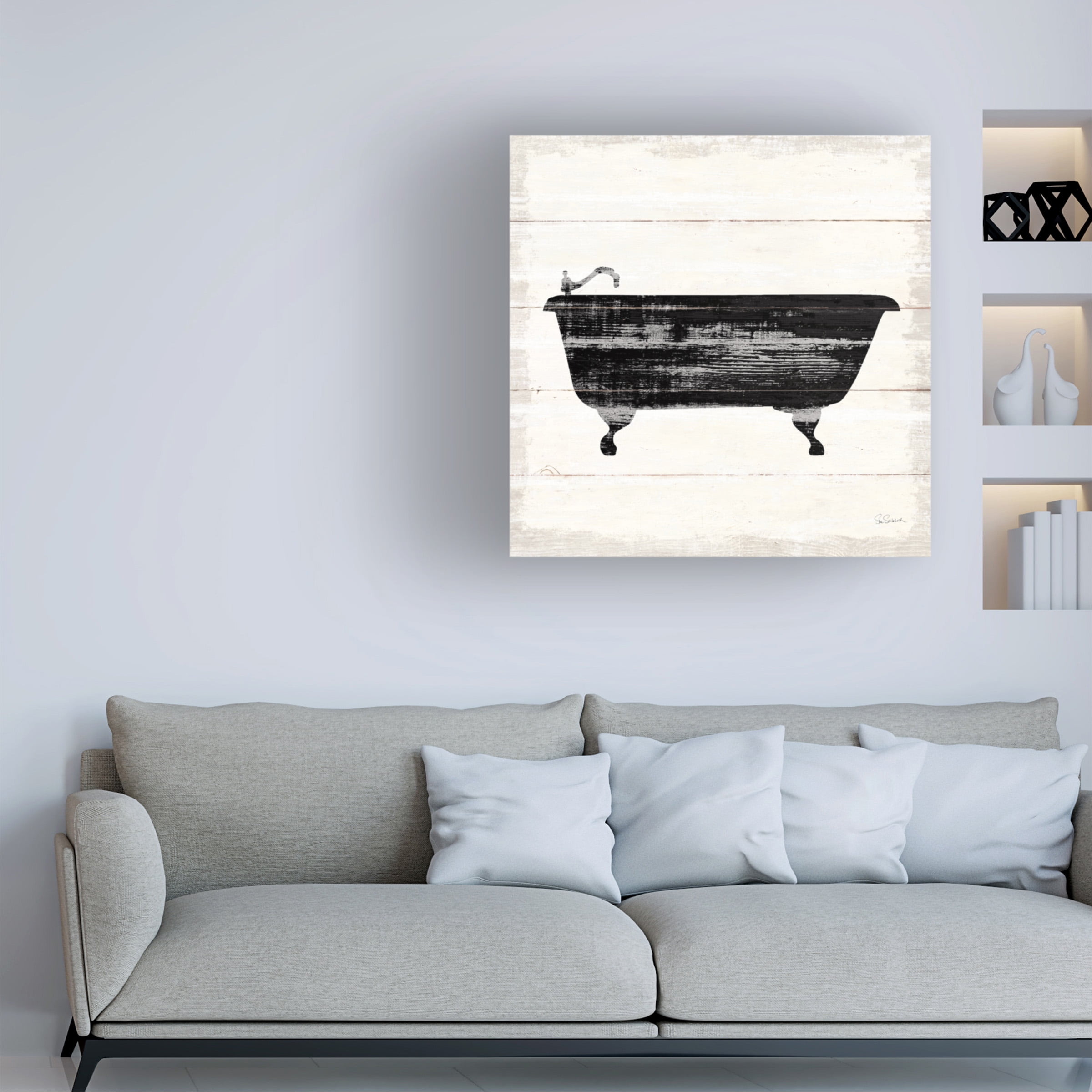 Trademark Fine Art 'Shiplap Bath I' Canvas Art by Sue Schlabach