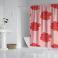thumbnail image 2 of Waterproof Red Peony Flower Petals Shower Curtain 72x72 Inch Boho Style Polyester Unique Shower Curtain for Bathroom Hotel Home Decor with 12 Plastic Hooks, 2 of 5