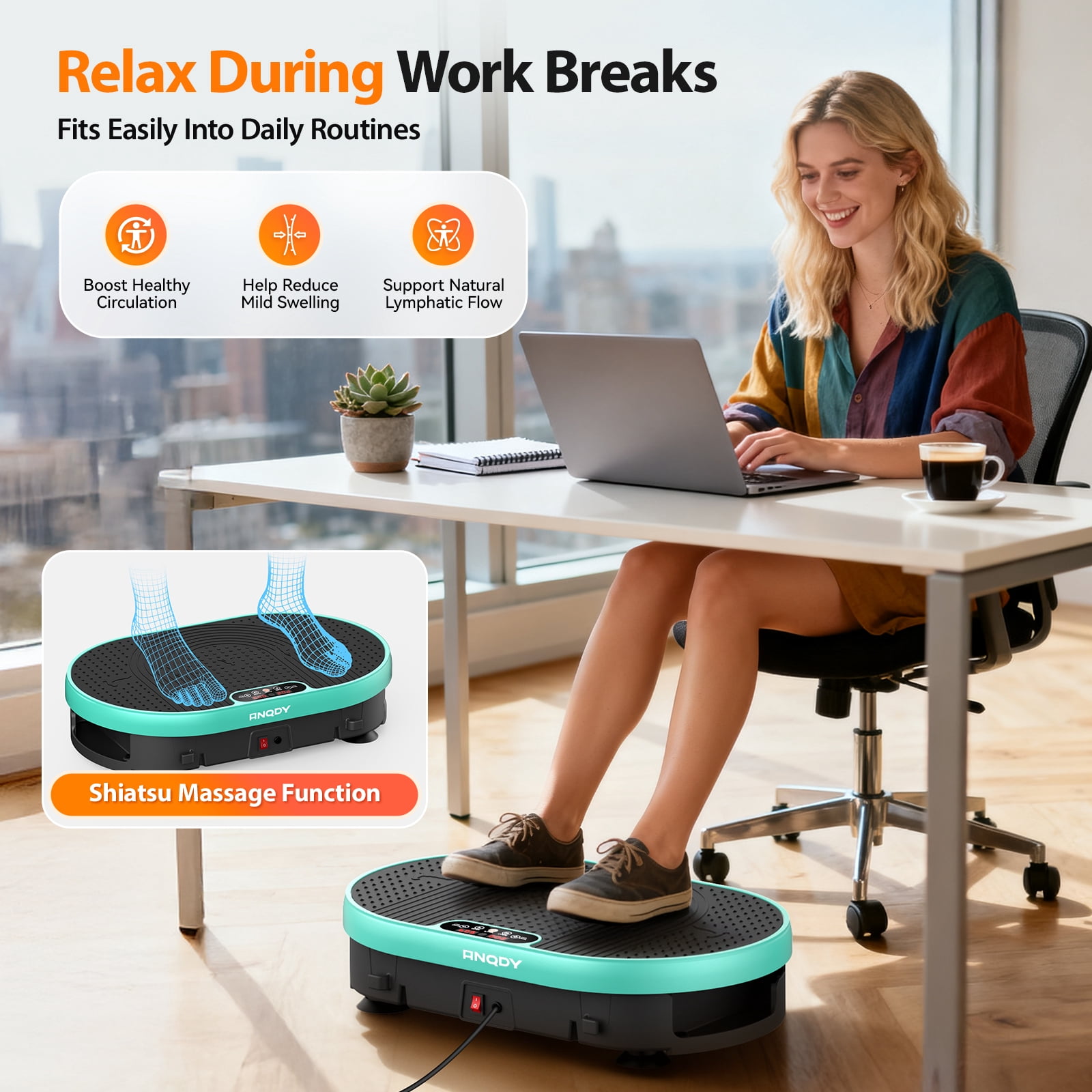 Anqdy Vibrate Plate Exercise Machine Clearance Whole Body Shake Plate Weight Loss Equipment