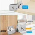 thumbnail image 4 of Silver 1 pair frameless glass door hinges, side-mounted glass display cabinets, shower door hinges, 4 of 5