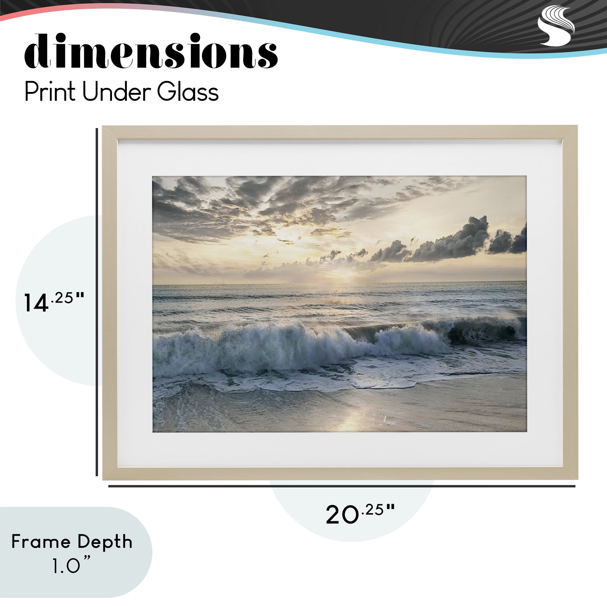Stupell Industries Sunset Foam Along Shoreline Birch Framed Print Under Glass, design by Mike Calascibetta