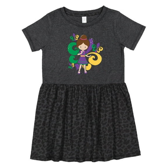 Inktastic Mardi Gras Girl Girls Toddler Dress