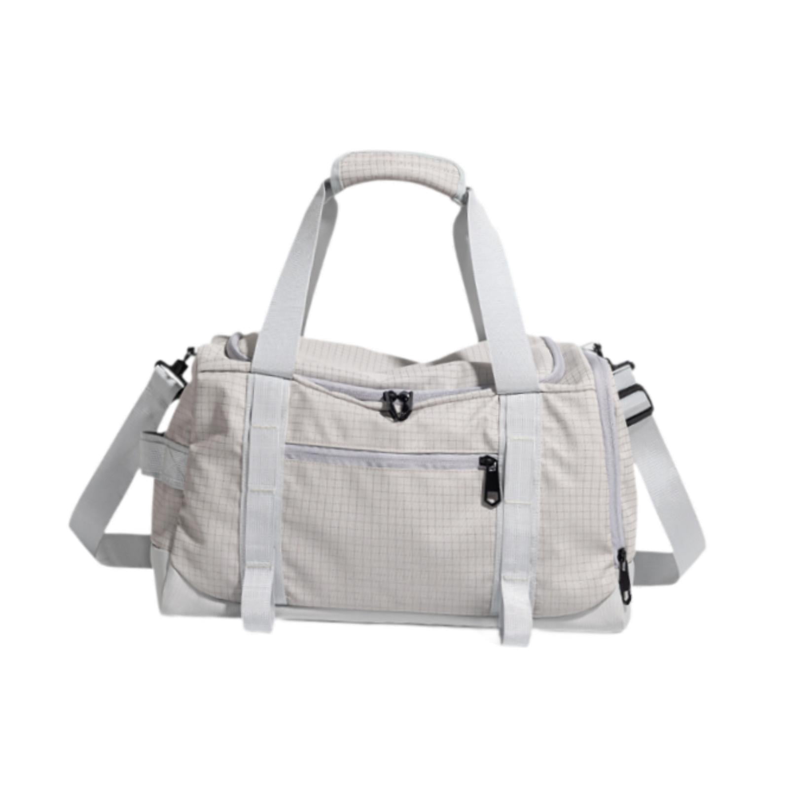 Dualoai Gym Bag Fitness with Shoe Compartment Easy to Carry Tote Water Resistance Sports Grey