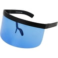 thumbnail image 3 of Futuristic Oversize Shield Visor Sunglasses Flat Top Mirrored Mono Lens 172mm, 3 of 41