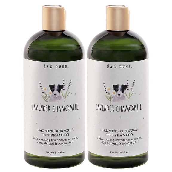 Rae Dunn Calming Formula Dog Shampoo, Lavender Chamomile Pet Shampoo for Dog Grooming, 2-Pack