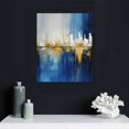 thumbnail image 4 of JEUXUS  Indigo Blue and Gold Wall Art for Living Room Abstract Wall Decor Canvas Paintings Cityscape Modern Skyline Large Size Pictures Framed Artwork Bedroom Office, 4 of 4