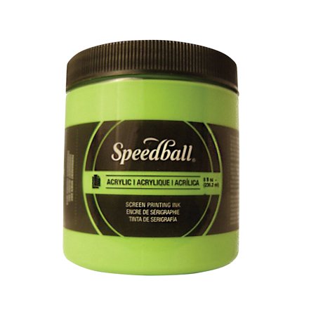 Speedball 46213 1483703 Screen Printing Ink, 8 fl. oz. Capacity, Acrylic, Fluorescent Lime Green