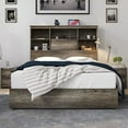 AMERLIFE Queen Size Bed Frame Wooden Platform Bed with 51.2" Storage