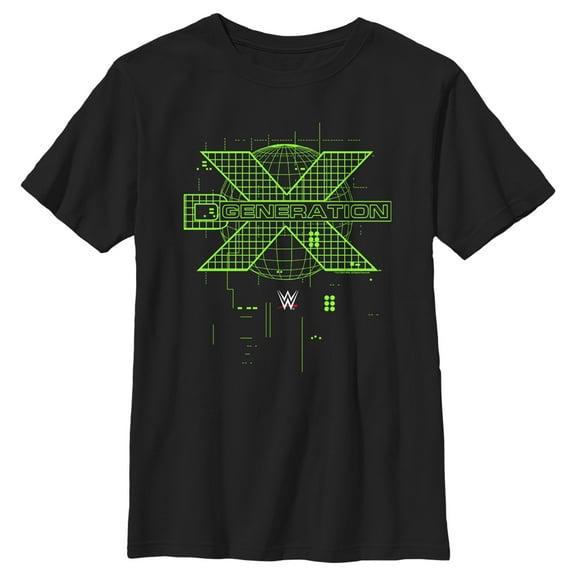 Boy's WWE DX Generation Green Logo Graphic Tee Black X Large