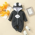thumbnail image 2 of TFEOQRY Infant Girls Boys Cotton Romper Long Sleeved Hooded Thermal Jumpsuit Crawling Clothes Gray, 2 of 5