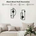 thumbnail image 3 of 2 Pcs Black Abstract Metal Wall Art Modern Geometric Decor 15.8'' x 8.6'' Vertical Minimalist Décor Single Line Art Wall Décor, 3D Textured Sculptures for Living Room Bedroom Bathroom Study, 3 of 10