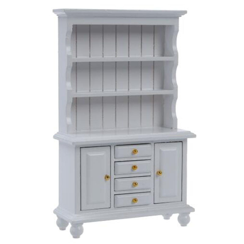 1:12 DOLLHOUSE Miniature Furniture Wooden SHELF drawer Cabinet & Wall Rack White 