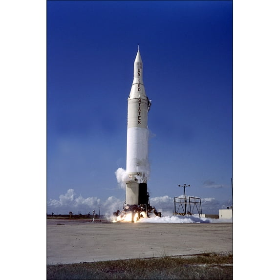 24"x36" Gallery Poster, Juno II launch vehicle rocket - Jupiter IRBM variant